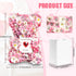Pink and white artificial flower teddy bear with rhinestone accents, floral decor gift, 17cm tall