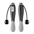 Black and gray cordless digital jump rope with weighted handles and LCD counter display