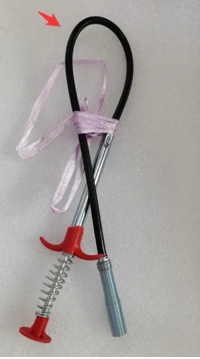 Futuristic streetwear accessory featuring a black looped cord with metallic and red accents.