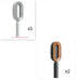 Two oval-shaped hair removal brushes, one gray and one brown, with ergonomic handles and plastic bristles.