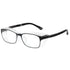 Rectangular clear eyeglasses with black top frame, modern streetwear accessory