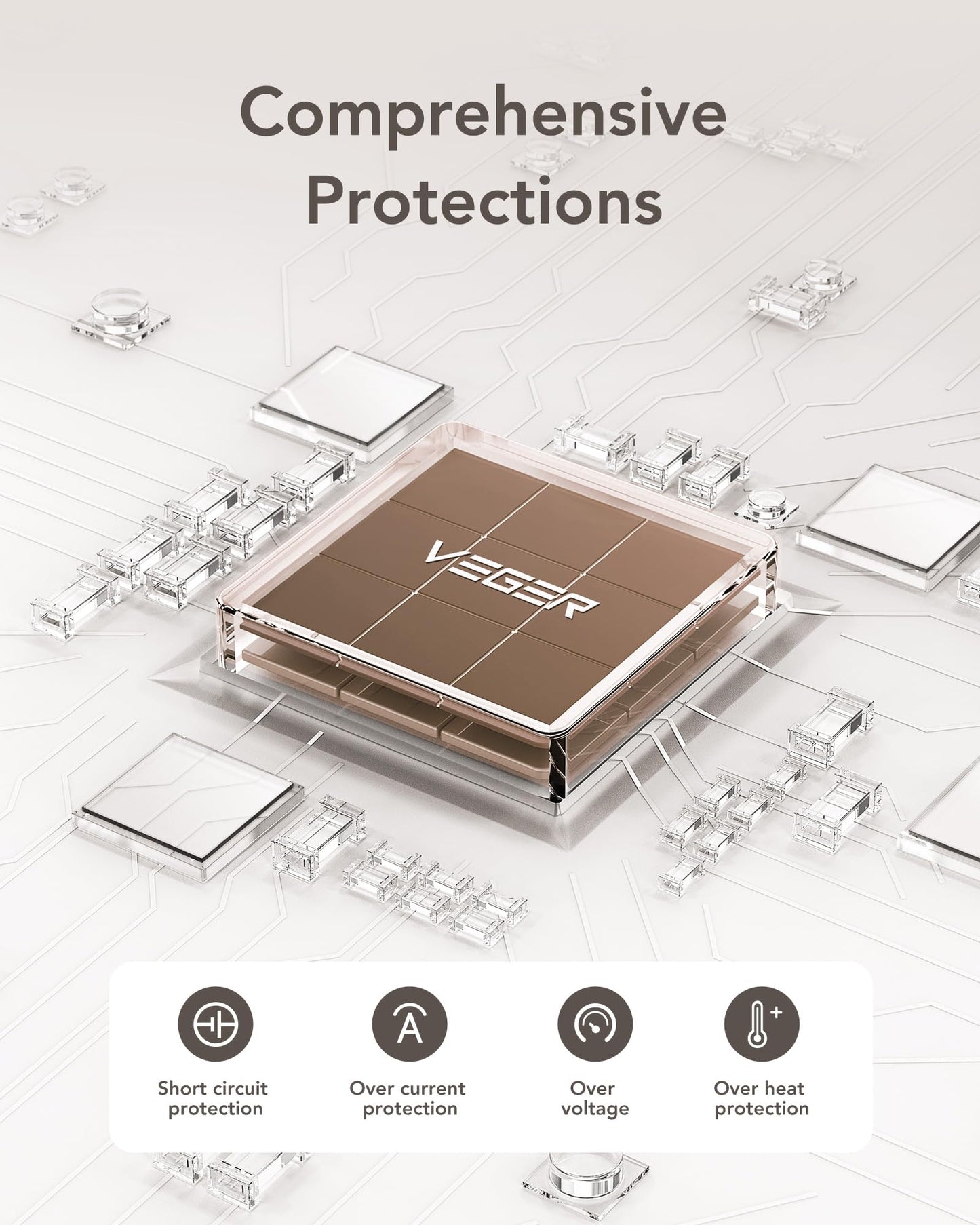 VEGER Portable Charger with Built in Cables