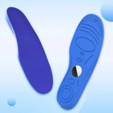Blue foam shoe insoles with ergonomic design and cushioned support for comfort