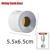 White plastic airbag comb base with gold center, cylindrical, 5.5x6.5cm, grooming accessory