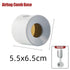 White plastic airbag comb base with gold center, cylindrical, 5.5x6.5cm, grooming accessory