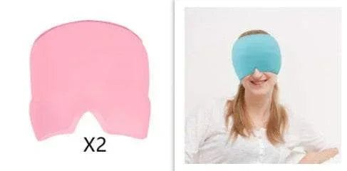 Soft stretch sleep mask in pink and blue, lightweight material, full eye coverage, relaxed fit