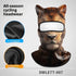 Brown lion face cycling balaclava with ear details, ice silk and thermal velvet material options.