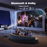 Lisowod L03Pro mini-projector with WiFi and Bluetooth streaming Dolby theater sound and 1080P smart portable home cinema system