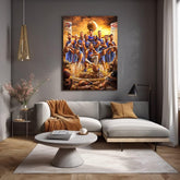 2025 West Champions Basketball Oklahoma Thunder team poster wall art in modern living room decor
