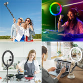 12-inch selfie ring light with extendable tripod stand for makeup, streaming, and video calls