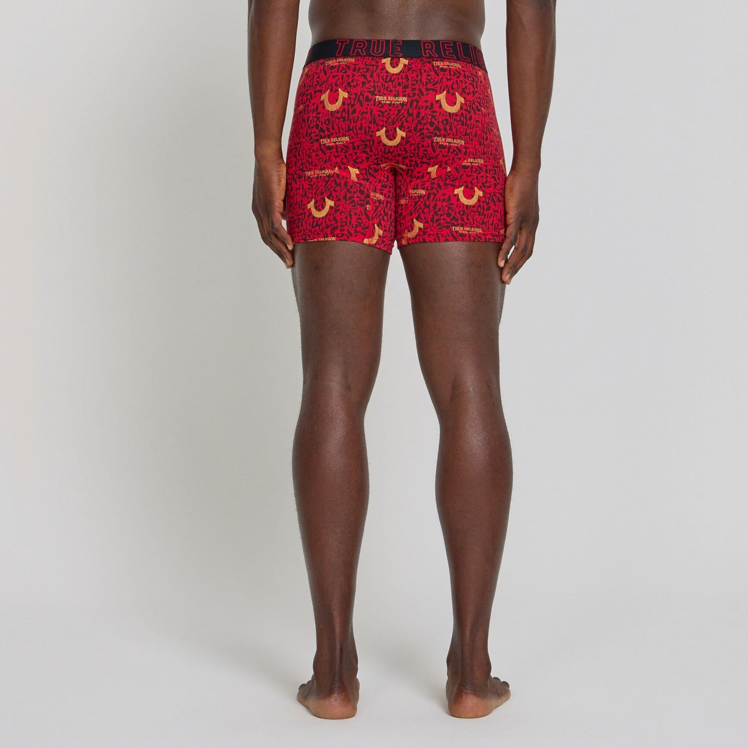 True Religion Mens Boxer Briefs red cotton stretch underwear back view
