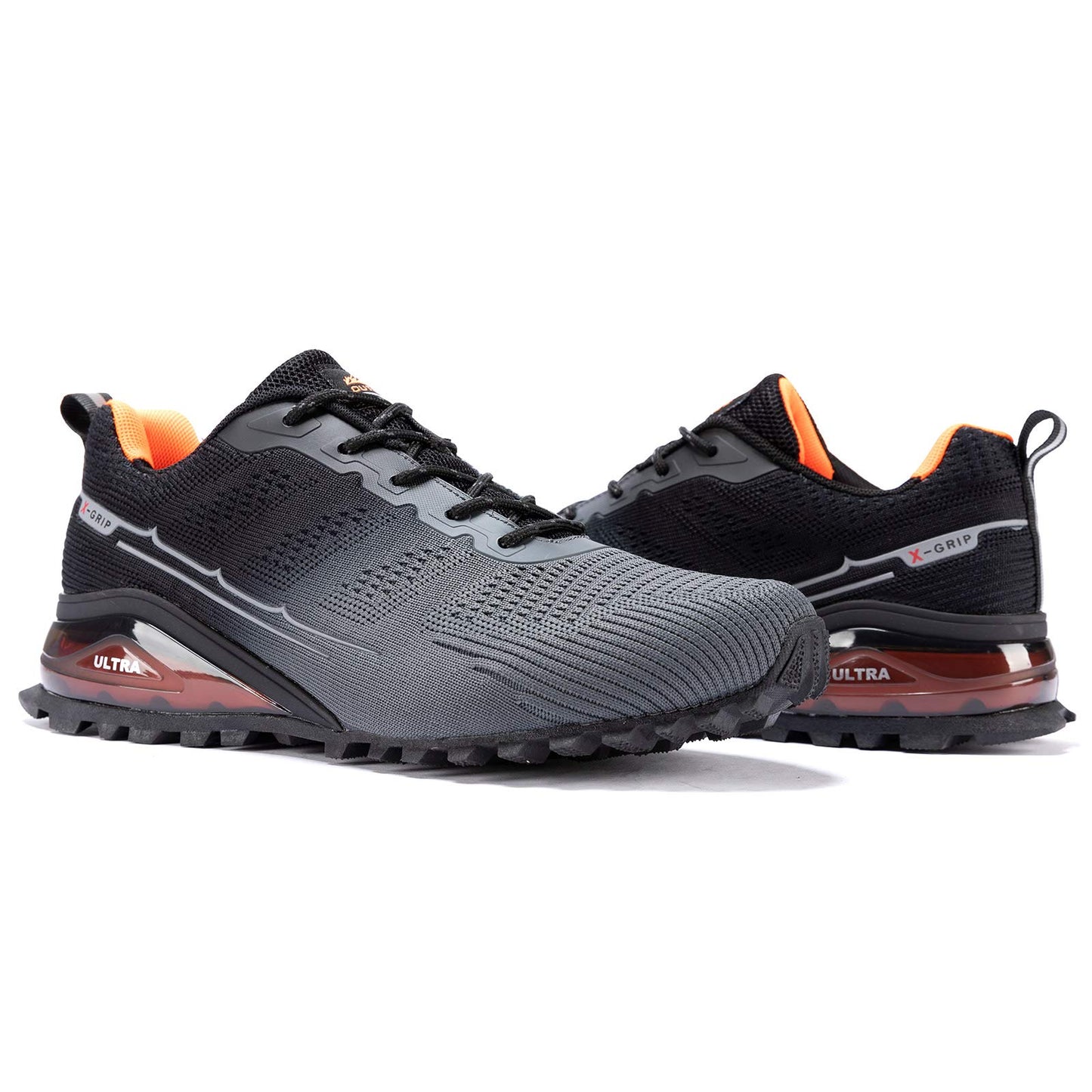 Kricely Men's Trail Running Shoes Fashion Hiking Sneakers for Men Tennis Cross Training Shoe Gray Non-Slip Walking Footwear Size 11