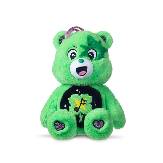 Care Bears 14 inch green plush Good Luck Bear with musical belly badge and star eye accent