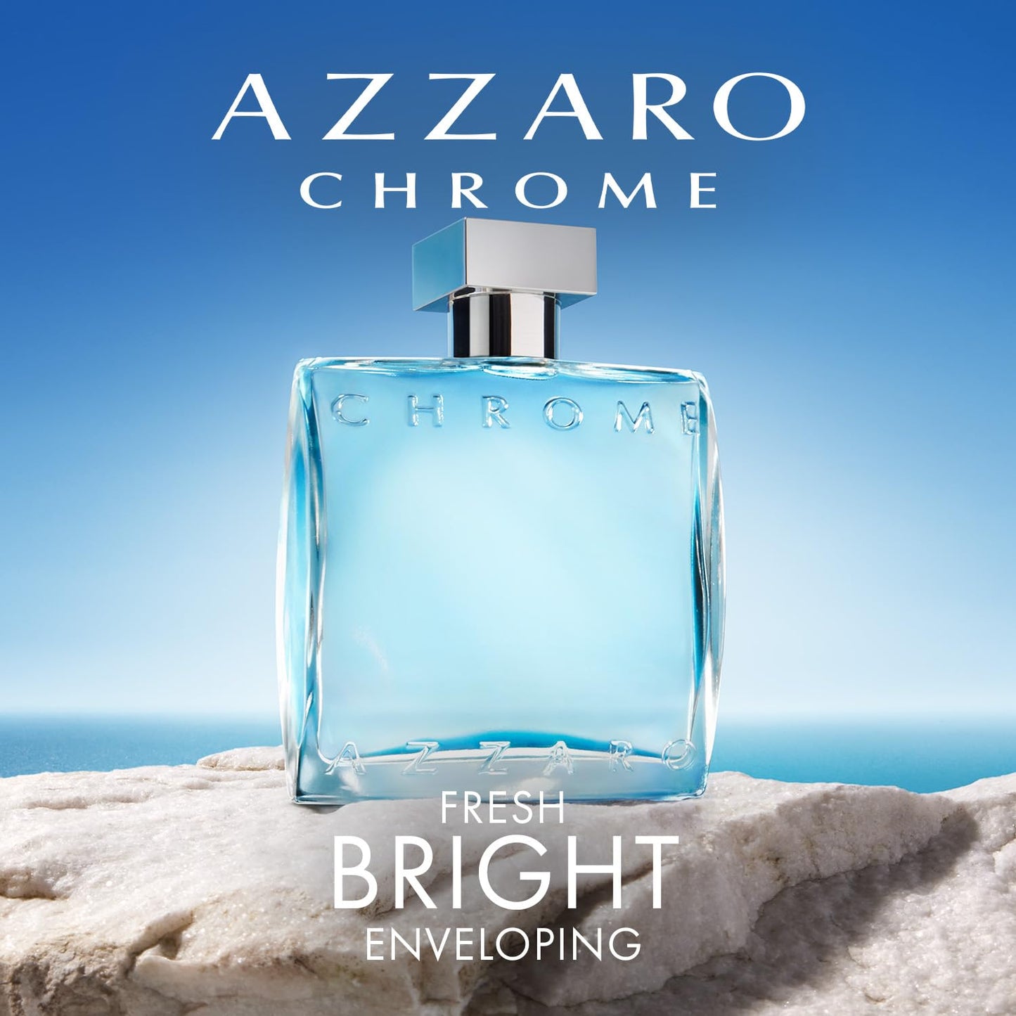 Azzaro Chrome Eau de Toilette - Fresh Aquatic Mens Cologne - Citrus, Woody, Musky Fragrance -Fresh Everyday Wear - Classic Summer Beach Scent - Luxury Perfumes for Men - Travel Size, 1.6 Fl. Oz