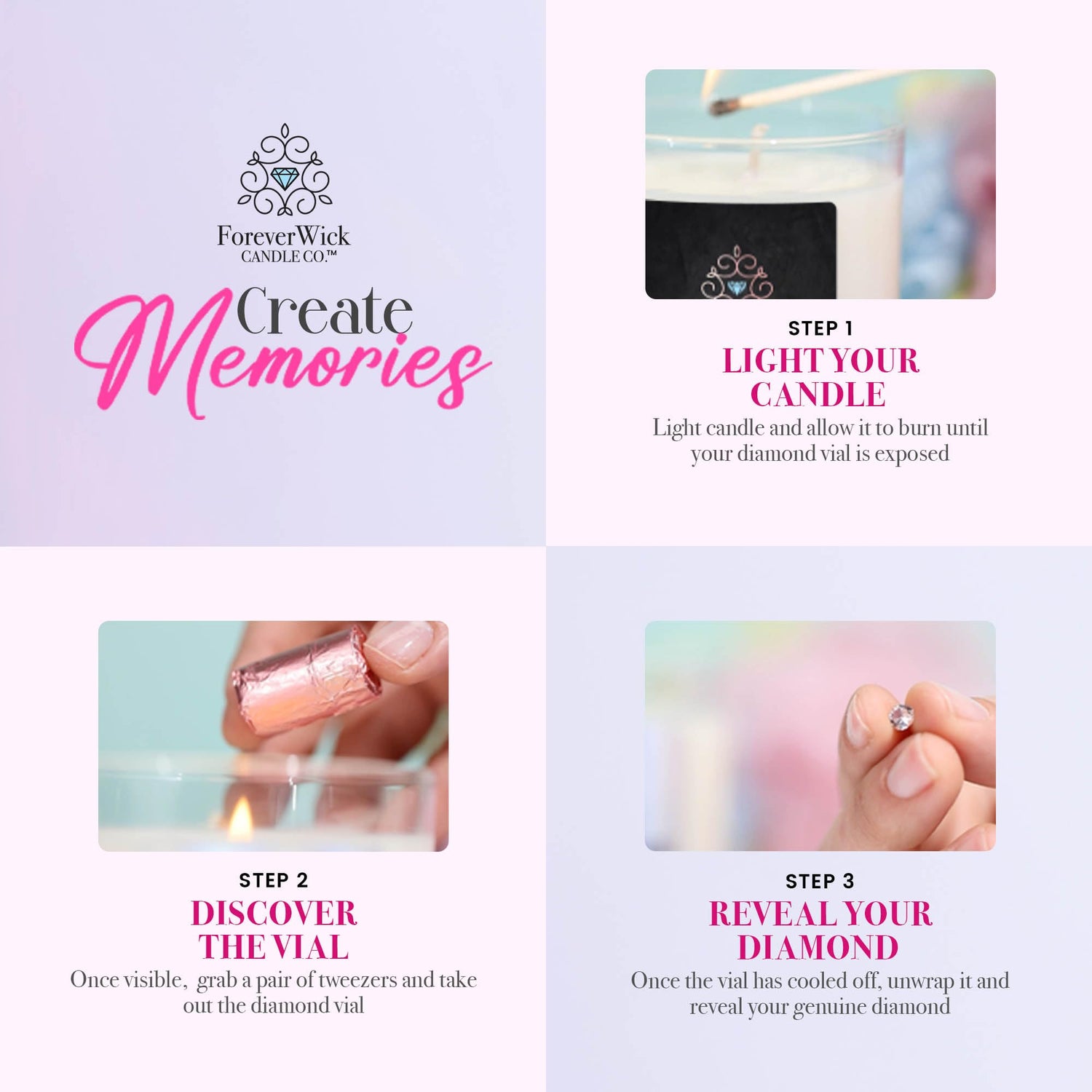 I Love You Candle with diamond surprise, scented soy candle for romantic gifts, 14oz 70h burn time