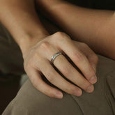 FYBIOD 10K 14K 18K Gold custom white gold couple wedding band with moissanite and zircon accents worn on hand