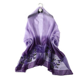 WINCESS.YU purple embroidered silk scarf lightweight shawl for women