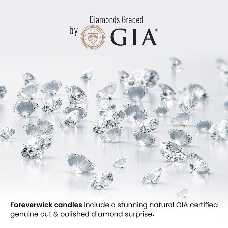 Diamonds certified by GIA for Foreverwick I Love You Candle surprise inside