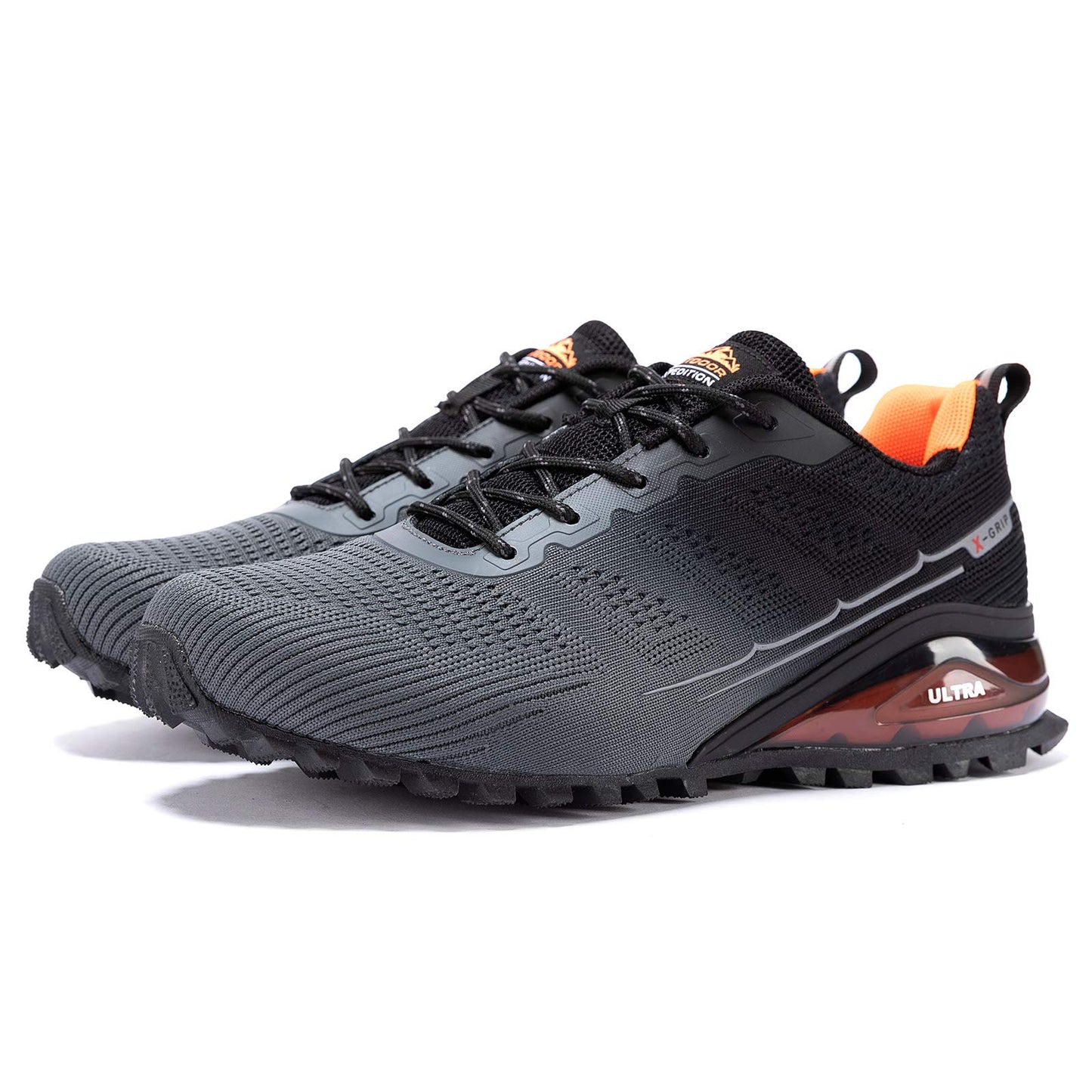 Kricely Men's Trail Running Shoes Fashion Hiking Sneakers for Men Tennis Cross Training Shoe Gray Non-Slip Walking Footwear Size 11