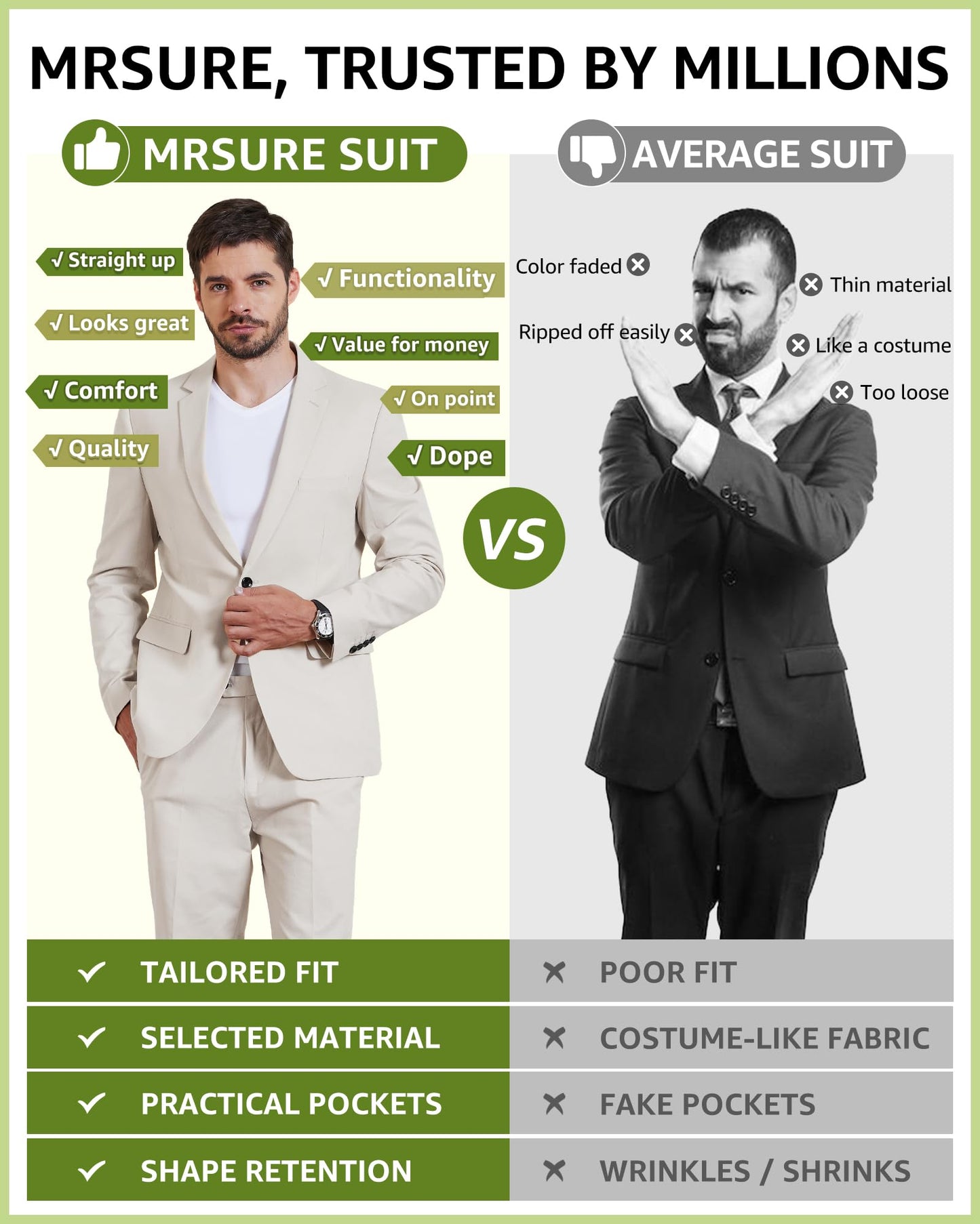 MrSure Mens 2 Piece Regular Fit Linen Suit, Casual Blazer Pants Set, Lightweight Jacket Trouser for Wedding Prom Carbon Medium