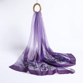 WINCESS.YU purple embroidered silk scarf lightweight shawl for women