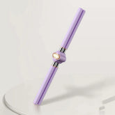Purple metal bar tool with central swivel joint, minimalist design, glossy finish