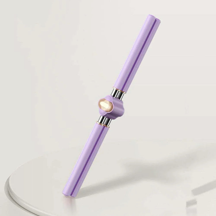 Purple metal bar tool with central swivel joint, minimalist design, glossy finish