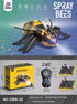 Remote control robotic bee toy, yellow and black, plastic, insect design, wireless controller