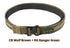 Tactical utility belt in wolf brown and ranger green, durable material, adjustable fit