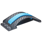Black and blue back stretcher with ergonomic arch and acupressure points