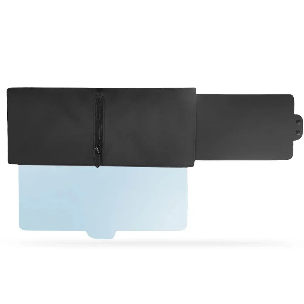 Black streetwear pouch with zipper, sleek modern style, adjustable fit, technical fabric