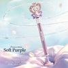 Soft purple fairy wand toy with spinning water splash, slide-and-shoot play, in pastel fantasy setting