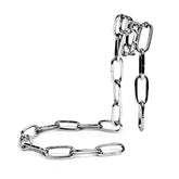 Chunky silver metal chain with large oval links, industrial streetwear accessory
