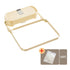 Beige plastic bag holder with a clip-on lid and pack of 50 transparent bags included