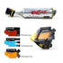 Silver bike exhaust toy with flame decal, three colorful sound cards, plastic accessory parts