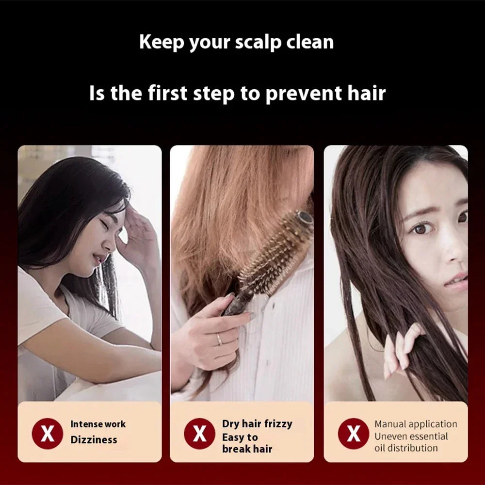 Three women with different hair issues, highlighting scalp care and hair texture