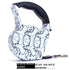 Retractable dog leash with black and white branch pattern, ergonomic plastic handle