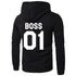 Black hoodie with bold white &