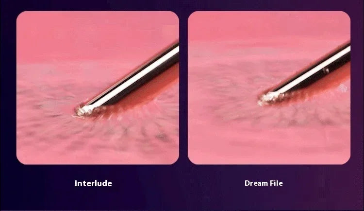 Close-up comparison of two metal nail files on pink surface, showing file texture differences.