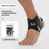 Black and gray compression ankle support sleeve with honeycomb pattern and snug fit.
