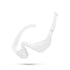 Futuristic white visor sunglasses with angular plastic frame and wraparound fit