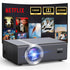 FUDONI Netflix Licensed Smart Projector 1080P Full HD with Dolby Sound and 22000 Lumens for indoor and outdoor use