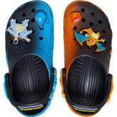 Crocs Unisex-Adult Classic Pokemon Clog featuring Charizard and Blastoise designs in blue and orange colors.