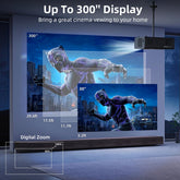 Netflix Licensed Smart Projector FUDONI with up to 300-inch 4K display, native 1080P, WiFi 6, Bluetooth, auto keystone, and electric focus for indoor and outdoor use