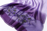 WINCESS.YU Silk Scarf purple lightweight embroidered floral shawl for women