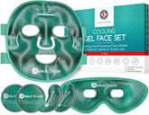 Medi Grade Cooling Ice Face Mask gel set with eye pads for puffy eyes and migraine relief
