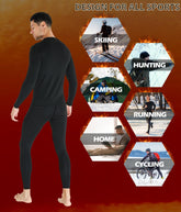 TELALEO 2 Set Mens Thermal Underwear fleece-lined base layer for winter sports and outdoor activities