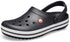 Black Crocs Unisex Crocband Clog with white stripe and ventilation holes