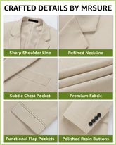 MrSure linen blazer with functional flap pockets and polished buttons