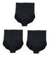 Three pairs of high-waisted black seamless women&